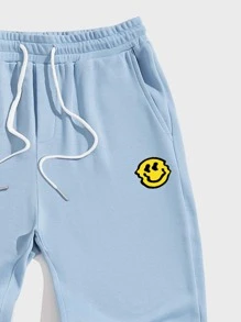 Manfinity Men Cartoon Graphic Joggers - Baby Blue - View 3