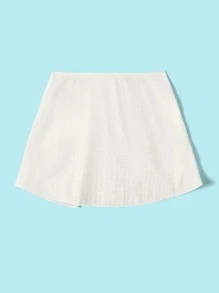 SHEIN Swim Summer Beach Plain Twist Front Cover Up Skirt - Beige - View 2