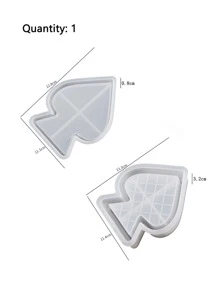 1pc Heart Shaped DIY Silicone Mold - White - View 4
