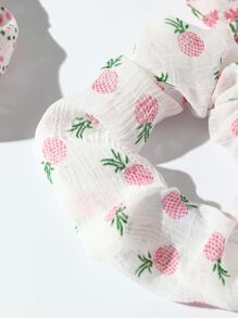 6pcs Women's Simple Stylish Pink Cherry Blossom, Strawberry, Butterfly Floral Hair Scrunchies, Suitable For Daily Wear In Spring And Summer ,Hair Ties Ponytail Head Accessories Elastic Band Beauty Home Hair Accessories Hair Rubber Bands - Pink - View 3