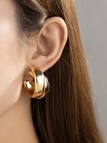 2 chiếc vòng bít tai tối giản - Vàng - Xem 1