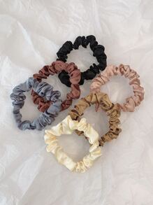 6 piezas de ligas para el cabello de colores apagados minimalistas y no dañinas/3 piezas de ligas para el cabello de colores apagados aleatorios, scrunchies de día de San Valentín, accesorios casuales para el cabello con coleta, banda elástica - Multicolor - Ver 3