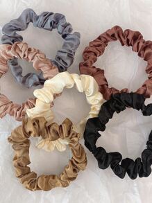 6 piezas de ligas para el cabello de colores apagados minimalistas y no dañinas/3 piezas de ligas para el cabello de colores apagados aleatorios, scrunchies de día de San Valentín, accesorios casuales para el cabello con coleta, banda elástica - Multicolor - Ver 4