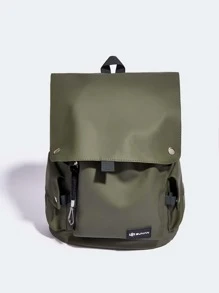 Fashion Peach Tree Flap Multi-Pocket Solid Color PU Backpack Christmas Men Bag Vacation Travel Essentials Dad Gifts Retro Bag Vintage School Bag Travel Backpack Large Capacity Sports Bag Laptop Bag Book Bag Funny Gifts Gifts For Men Bag For Men Boyfriend Gifts Holiday Essentials Camping Travel Bags Summer Back To School Beach Bag Beach Vintage Laptop Case The Sporty Life Summer Bag - Green - View 2