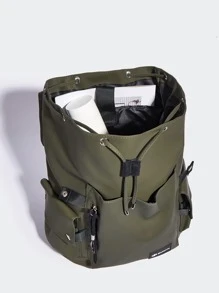 Fashion Peach Tree Flap Multi-Pocket Solid Color PU Backpack Christmas Men Bag Vacation Travel Essentials Dad Gifts Retro Bag Vintage School Bag Travel Backpack Large Capacity Sports Bag Laptop Bag Book Bag Funny Gifts Gifts For Men Bag For Men Boyfriend Gifts Holiday Essentials Camping Travel Bags Summer Back To School Beach Bag Beach Vintage Laptop Case The Sporty Life Summer Bag - Green - View 4