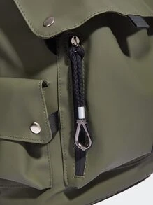 Fashion Peach Tree Flap Multi-Pocket Solid Color PU Backpack Christmas Men Bag Vacation Travel Essentials Dad Gifts Retro Bag Vintage School Bag Travel Backpack Large Capacity Sports Bag Laptop Bag Book Bag Funny Gifts Gifts For Men Bag For Men Boyfriend Gifts Holiday Essentials Camping Travel Bags Summer Back To School Beach Bag Beach Vintage Laptop Case The Sporty Life Summer Bag - Green - View 6