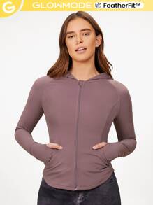 GLOWMODE Featherfit™輪廓拉鍊夾克 - 中紫紅色 - 查看 2