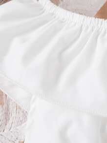 Bebé ribete con fruncido Top crop & con botón delantero Falda