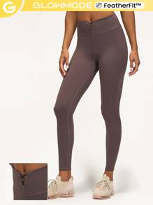 GLOWMODE 26" FeatherFit™ Lace-Up Waist Leggings - Mauve Purple - View 2