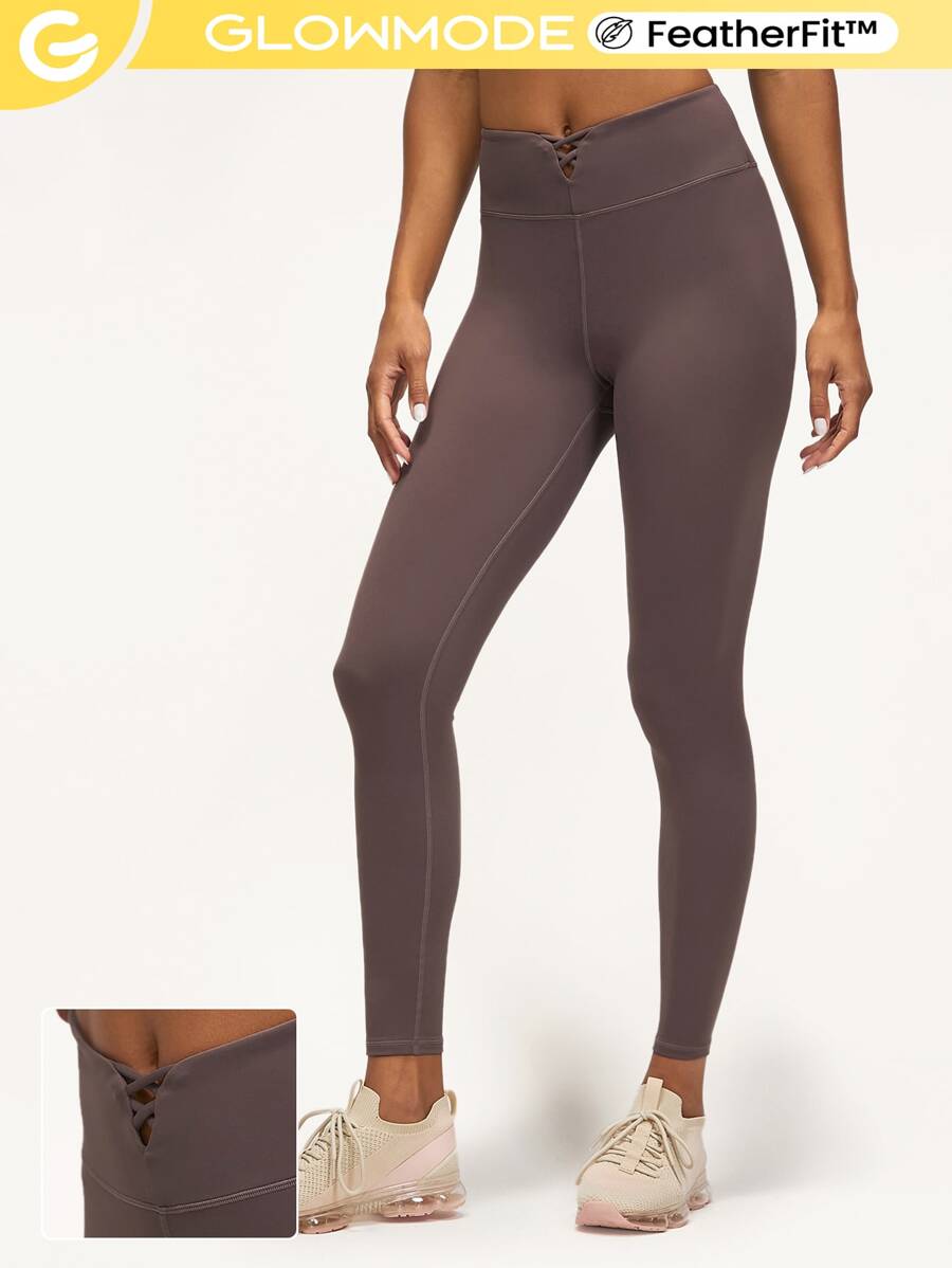 GLOWMODE 26" FeatherFit™ Lace-Up Waist Leggings