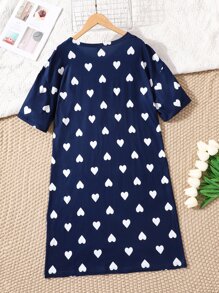 愛心和標語圖案睡裙