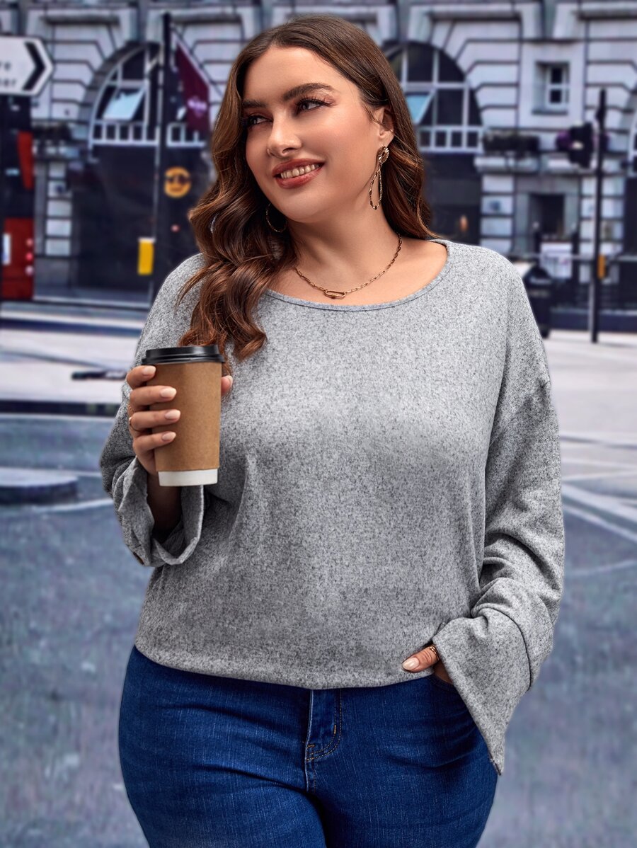 SHEIN LUNE Sudadera de hombros caídos