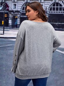 SHEIN LUNE Sudadera de hombros caídos