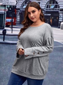 SHEIN LUNE Sudadera de hombros caídos