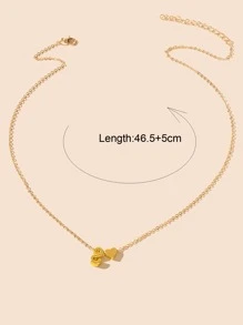 Letter & Heart Charm Necklace - Yellow Gold - View 3