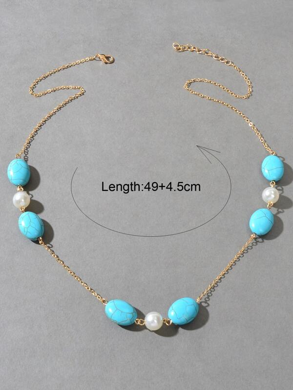 Faux Pearl Decor Necklace SHEIN USA