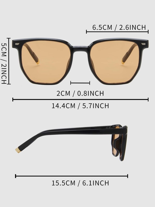 Rivet Decor Geometric Frame Sunglasses SHEIN USA