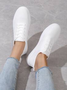 針織細節前綁帶板鞋