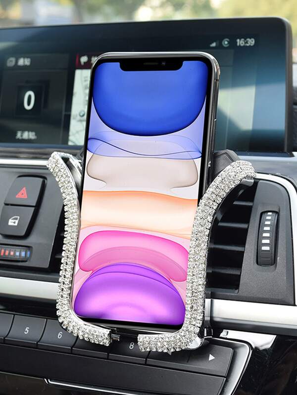 1pc Rhinestone Decor Car Phone Holder SHEIN USA
