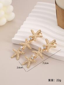2 chiếc kẹp tóc hình sao biển bằng kim loại, đơn giản, đa năng, dùng để trang trí tóc, kẹp càng cua, kẹp tóc, đồ dùng học tập, phụ kiện tóc, phụ kiện đội đầu, phụ kiện tóc cho nữ, ghim cài tóc. - Vàng - Xem 8