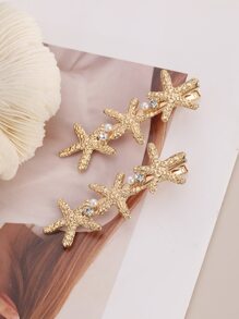 2 chiếc kẹp tóc hình sao biển bằng kim loại, đơn giản, đa năng, dùng để trang trí tóc, kẹp càng cua, kẹp tóc, đồ dùng học tập, phụ kiện tóc, phụ kiện đội đầu, phụ kiện tóc cho nữ, ghim cài tóc. - Vàng - Xem 9