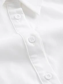 SHEIN MOD Button Front Bandana Hem Shirt With Tie - White - View 4