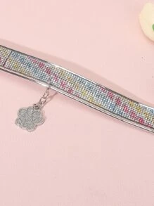 Pet Paw Print Pendant Necklace With Rhinestone Decor - Multicolor - View 5