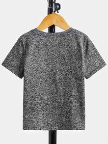 SHEIN Toddler Boys Letter Graphic Tee - Grey - View 6