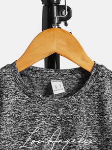 SHEIN Toddler Boys Letter Graphic Tee - Grey - View 3