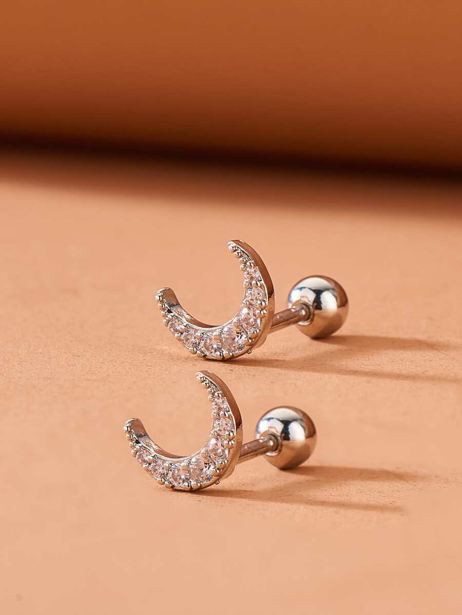 Moon Design Stud Earrings