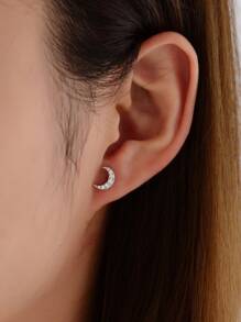 Moon Design Stud Earrings