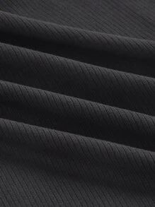 SHEIN MOD 撞色滾邊吊帶連衣裙 - 黑色 - 查看 3