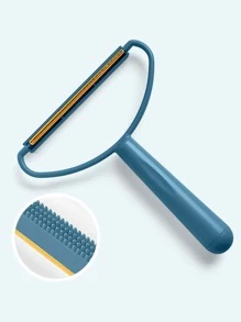 1 pieza cepillo de pelo para mascotas de color sólido, elimina rápidamente el pelo de mascotas para perros y gatos - Azul - Ver 2