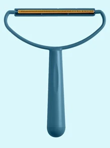 1 pieza cepillo de pelo para mascotas de color sólido, elimina rápidamente el pelo de mascotas para perros y gatos - Azul - Ver 3