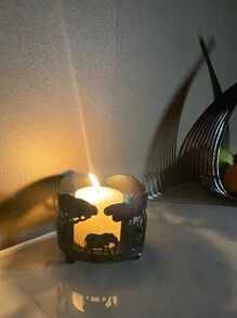 1pc Animal Hollow Candle Holder - Black - View 1