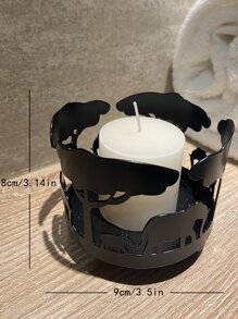 1pc Animal Hollow Candle Holder - Black - View 2