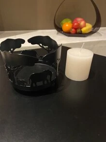 1pc Animal Hollow Candle Holder - Black - View 5