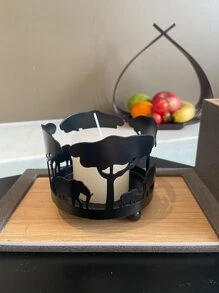 1pc Animal Hollow Candle Holder - Black - View 6