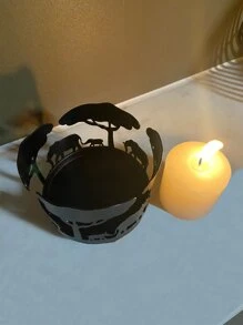 1pc Animal Hollow Candle Holder - Black - View 7