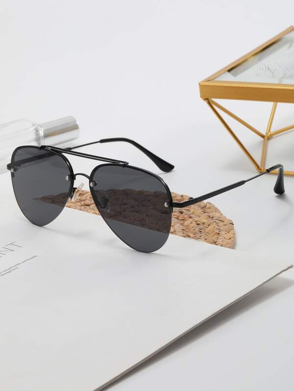 Semi Rimless Aviator Sunglasses For Summer Beach Vacation,Outdoor,Travel
