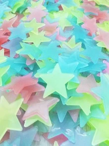 100pcs Star Shaped Glow In The Dark Decorative Pebble - Multicolor - View 4