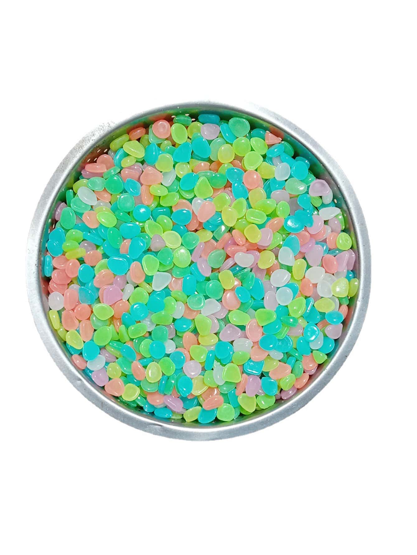 500pcs Glow In The Dark Random Decorative Pebble - Multicolor - View 1
