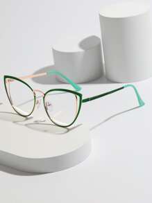Cat Eye Eyeglasses - Green - View 1