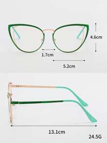 Cat Eye Eyeglasses - Green - View 3