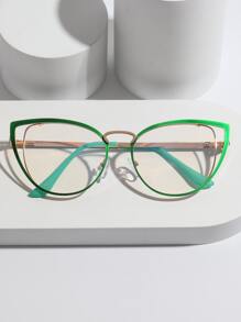 Cat Eye Eyeglasses - Green - View 5