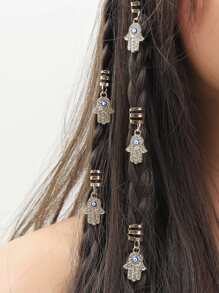 5 cái Evil Eye Chi tiết Vòng tay quyến rũ - Vàng - Xem 1