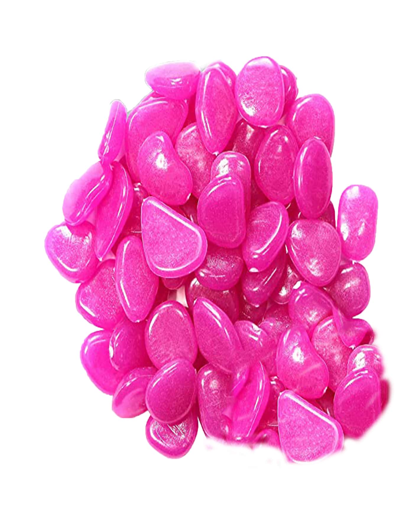 500pcs Glow In The Dark Plain Color Decorative Pebble - Purple - View 1