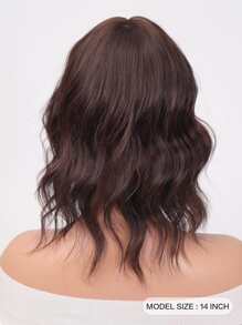 Short Curly Synthetic Hair Topper - Dark Brown - View 2