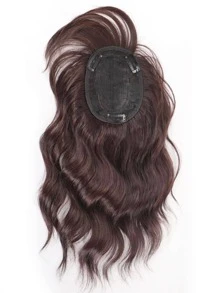 Short Curly Synthetic Hair Topper - Dark Brown - View 3