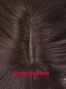 Short Curly Synthetic Hair Topper - Dark Brown - View 5